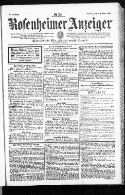 Rosenheimer Anzeiger Samstag 4. Februar 1905