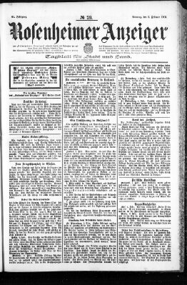 Rosenheimer Anzeiger Sonntag 5. Februar 1905