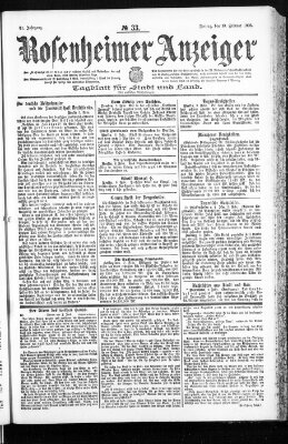 Rosenheimer Anzeiger Freitag 10. Februar 1905