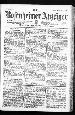 Rosenheimer Anzeiger Mittwoch 15. Februar 1905