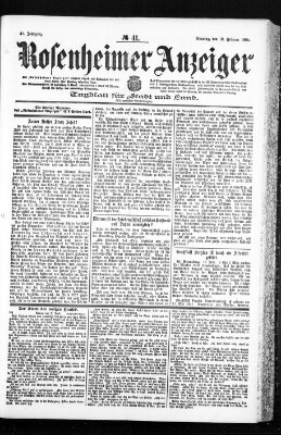 Rosenheimer Anzeiger Sonntag 19. Februar 1905