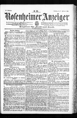 Rosenheimer Anzeiger Dienstag 21. Februar 1905