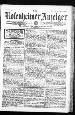 Rosenheimer Anzeiger Donnerstag 23. Februar 1905