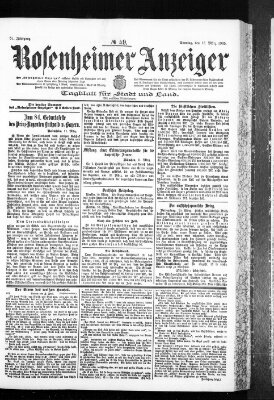 Rosenheimer Anzeiger Sonntag 12. März 1905