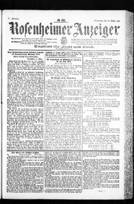 Rosenheimer Anzeiger Donnerstag 23. März 1905