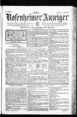 Rosenheimer Anzeiger Sonntag 2. April 1905