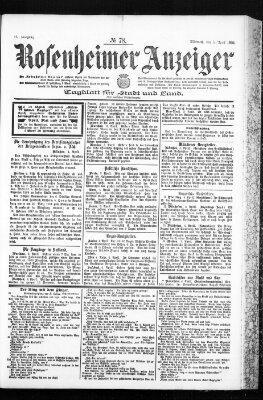 Rosenheimer Anzeiger Mittwoch 5. April 1905