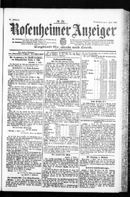 Rosenheimer Anzeiger Donnerstag 6. April 1905