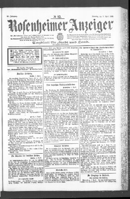 Rosenheimer Anzeiger Sonntag 9. April 1905