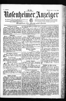 Rosenheimer Anzeiger Mittwoch 12. April 1905