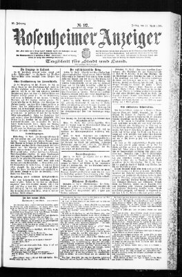 Rosenheimer Anzeiger Freitag 21. April 1905