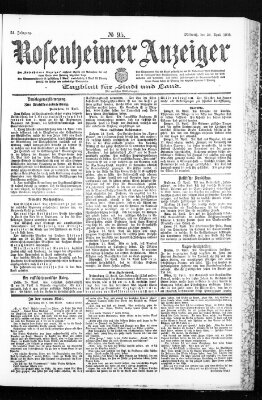 Rosenheimer Anzeiger Mittwoch 26. April 1905