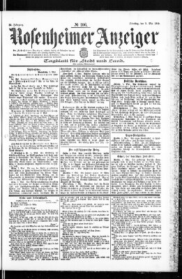 Rosenheimer Anzeiger Dienstag 9. Mai 1905