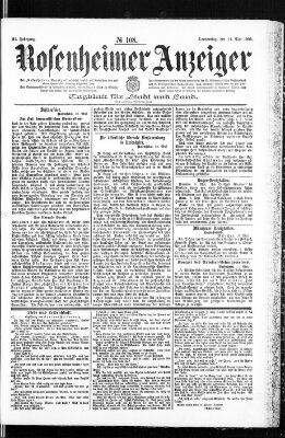 Rosenheimer Anzeiger Donnerstag 11. Mai 1905