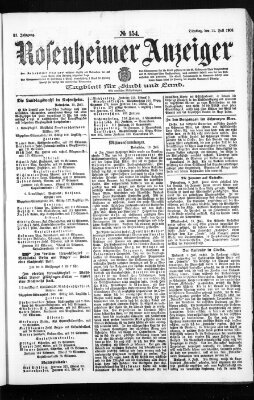 Rosenheimer Anzeiger Dienstag 11. Juli 1905