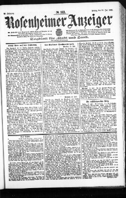 Rosenheimer Anzeiger Freitag 21. Juli 1905