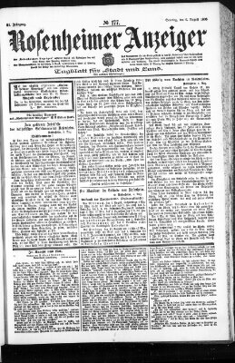 Rosenheimer Anzeiger Sonntag 6. August 1905