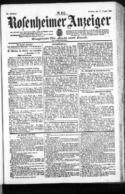 Rosenheimer Anzeiger Sonntag 13. August 1905