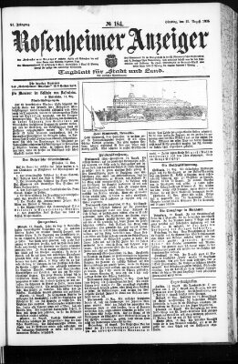 Rosenheimer Anzeiger Dienstag 15. August 1905