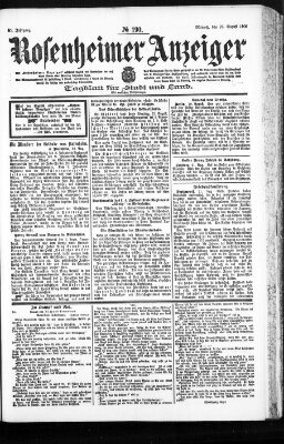 Rosenheimer Anzeiger Mittwoch 23. August 1905