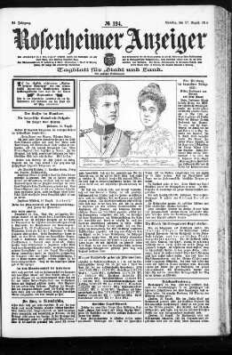 Rosenheimer Anzeiger Sonntag 27. August 1905