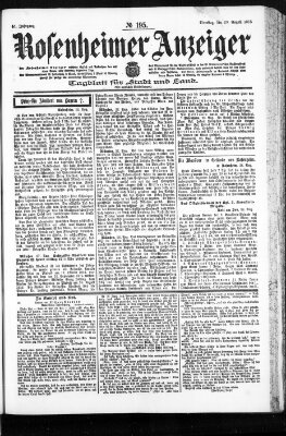 Rosenheimer Anzeiger Dienstag 29. August 1905