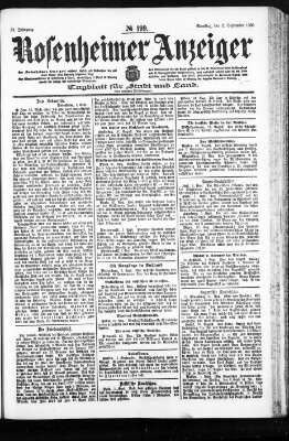 Rosenheimer Anzeiger Samstag 2. September 1905