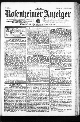 Rosenheimer Anzeiger Dienstag 5. September 1905