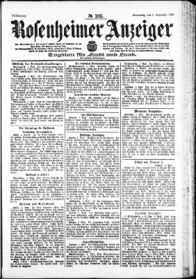 Rosenheimer Anzeiger Donnerstag 7. September 1905