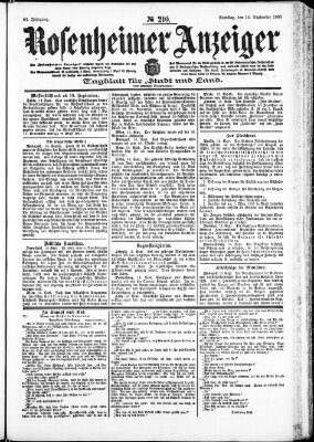 Rosenheimer Anzeiger Samstag 16. September 1905