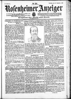 Rosenheimer Anzeiger Samstag 23. September 1905