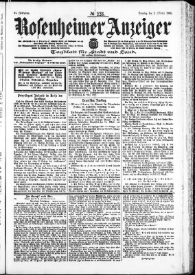 Rosenheimer Anzeiger Sonntag 1. Oktober 1905