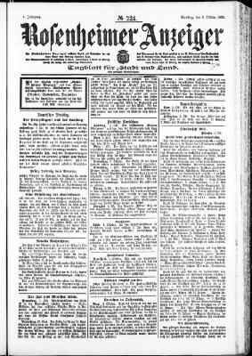 Rosenheimer Anzeiger Dienstag 3. Oktober 1905