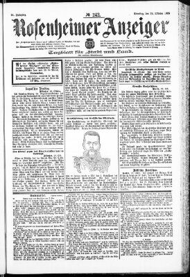 Rosenheimer Anzeiger Dienstag 24. Oktober 1905