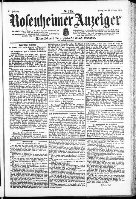 Rosenheimer Anzeiger Freitag 27. Oktober 1905