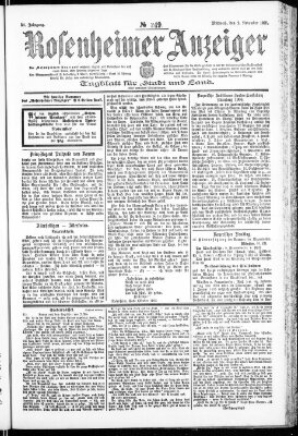 Rosenheimer Anzeiger Mittwoch 1. November 1905