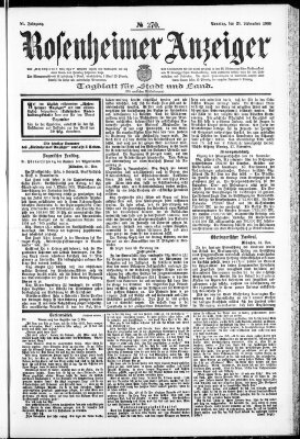 Rosenheimer Anzeiger Sonntag 26. November 1905