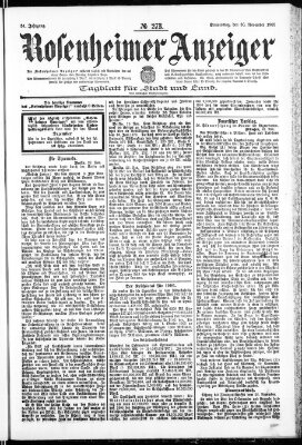 Rosenheimer Anzeiger Donnerstag 30. November 1905