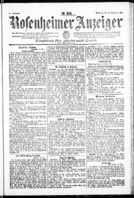 Rosenheimer Anzeiger Mittwoch 13. Dezember 1905