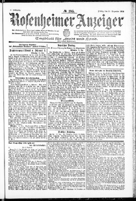 Rosenheimer Anzeiger Freitag 15. Dezember 1905