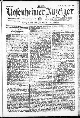 Rosenheimer Anzeiger Samstag 16. Dezember 1905