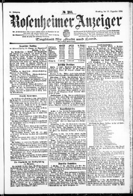 Rosenheimer Anzeiger Dienstag 19. Dezember 1905