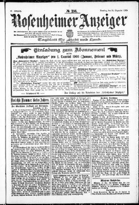 Rosenheimer Anzeiger Samstag 30. Dezember 1905