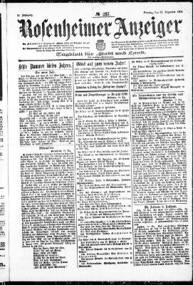 Rosenheimer Anzeiger Sonntag 31. Dezember 1905