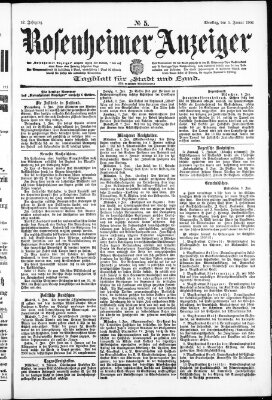 Rosenheimer Anzeiger Dienstag 9. Januar 1906