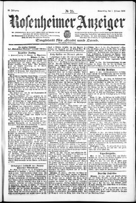 Rosenheimer Anzeiger Donnerstag 1. Februar 1906