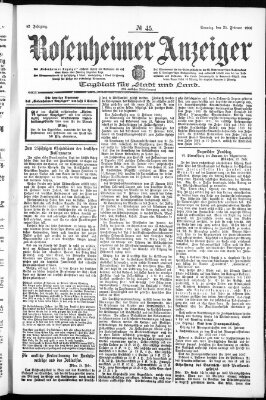 Rosenheimer Anzeiger Sonntag 25. Februar 1906