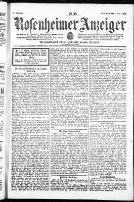 Rosenheimer Anzeiger Donnerstag 1. März 1906