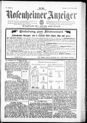 Rosenheimer Anzeiger Sonntag 18. März 1906