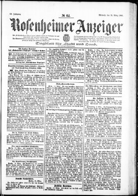 Rosenheimer Anzeiger Mittwoch 21. März 1906